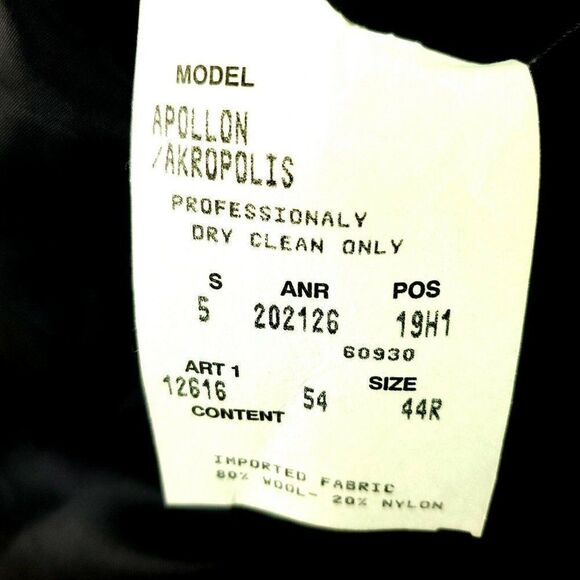 BOSS Hugo Boss Akropolis 42L 2 Button Black Wool B - Picture 8 of 11